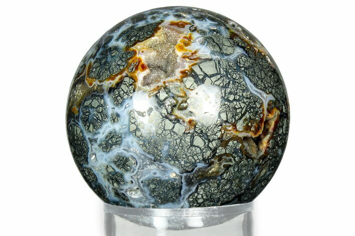 Colorful Polished Marcasite Agate Sphere - Indonesia #330218